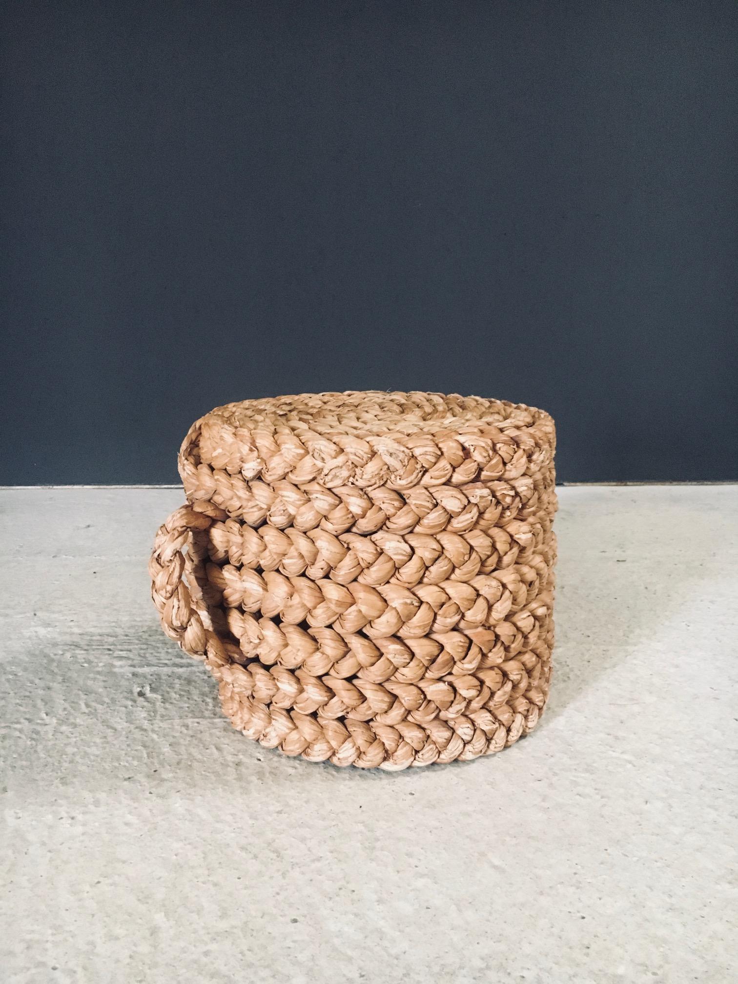 1940's French Mediterranean Design Low Rope Stool by Audoux Minet For Sale 10