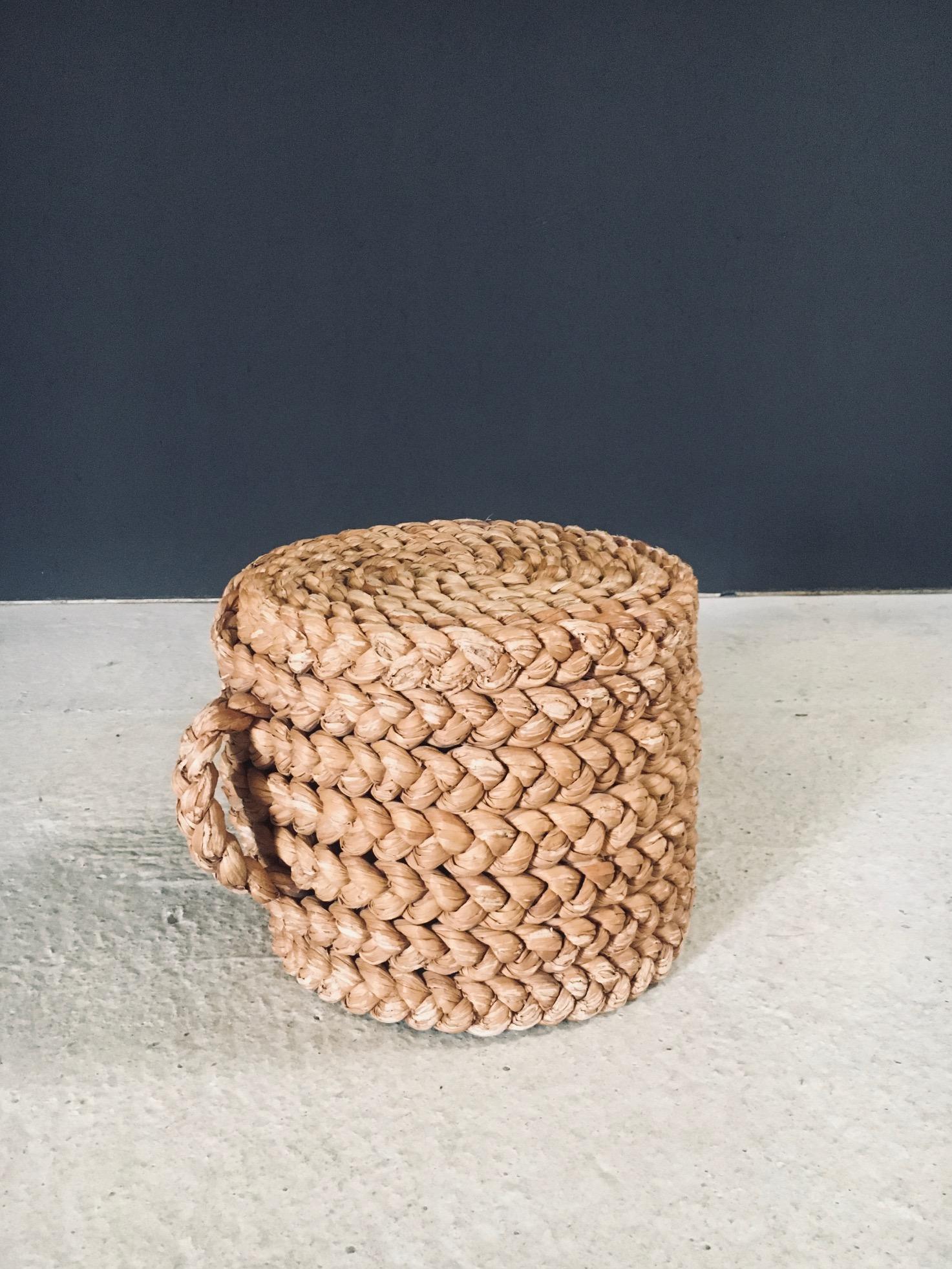 1940's French Mediterranean Design Low Rope Stool by Audoux Minet For Sale 11