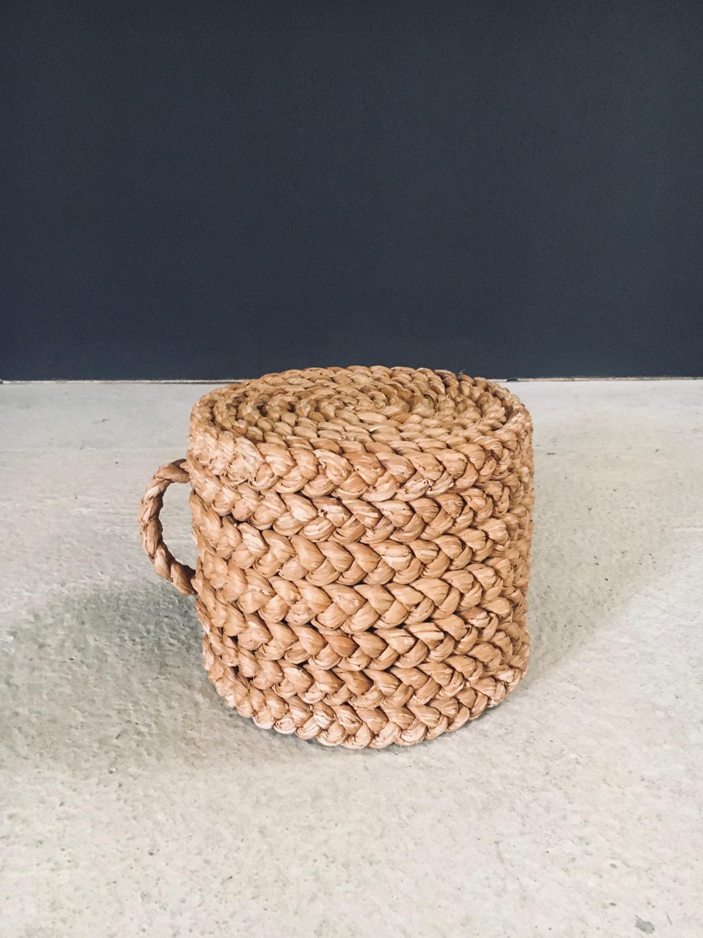 Mid-20th Century 1940's French Mediterranean Design Low Rope Stool by Audoux Minet For Sale