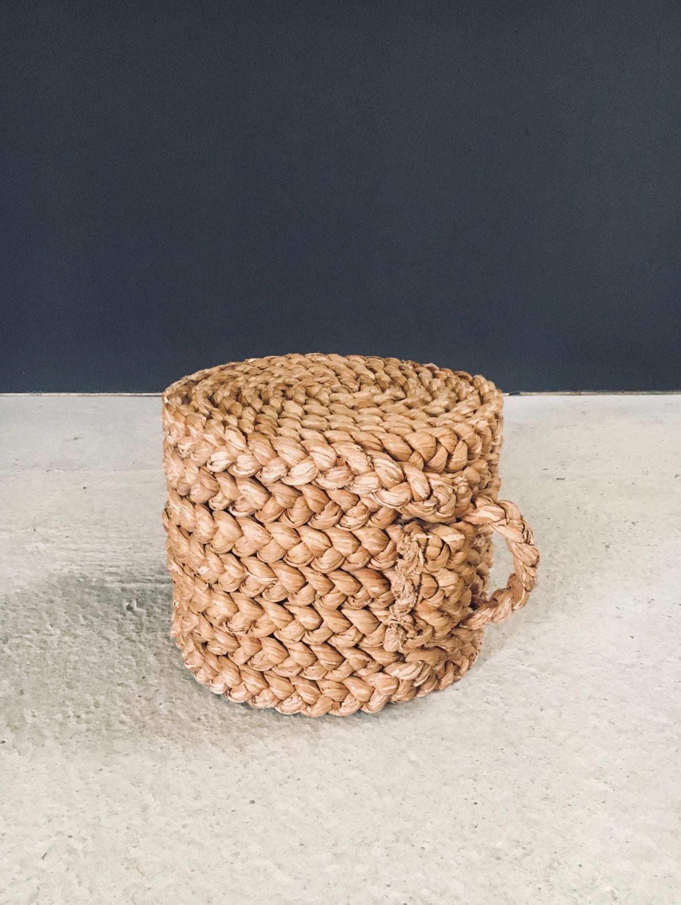 1940's French Mediterranean Design Low Rope Stool by Audoux Minet For Sale 1