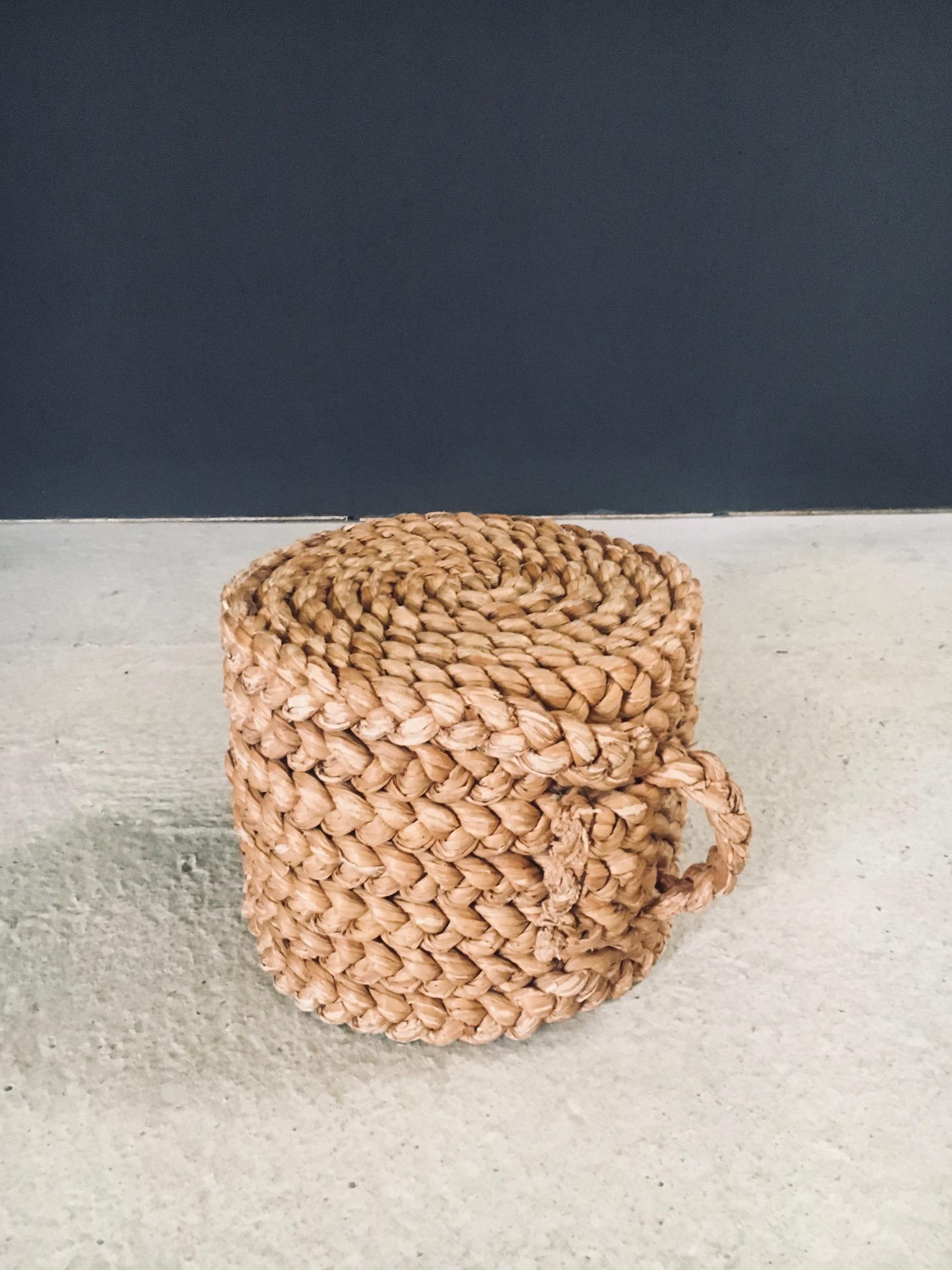 1940's French Mediterranean Design Low Rope Stool by Audoux Minet For Sale 2