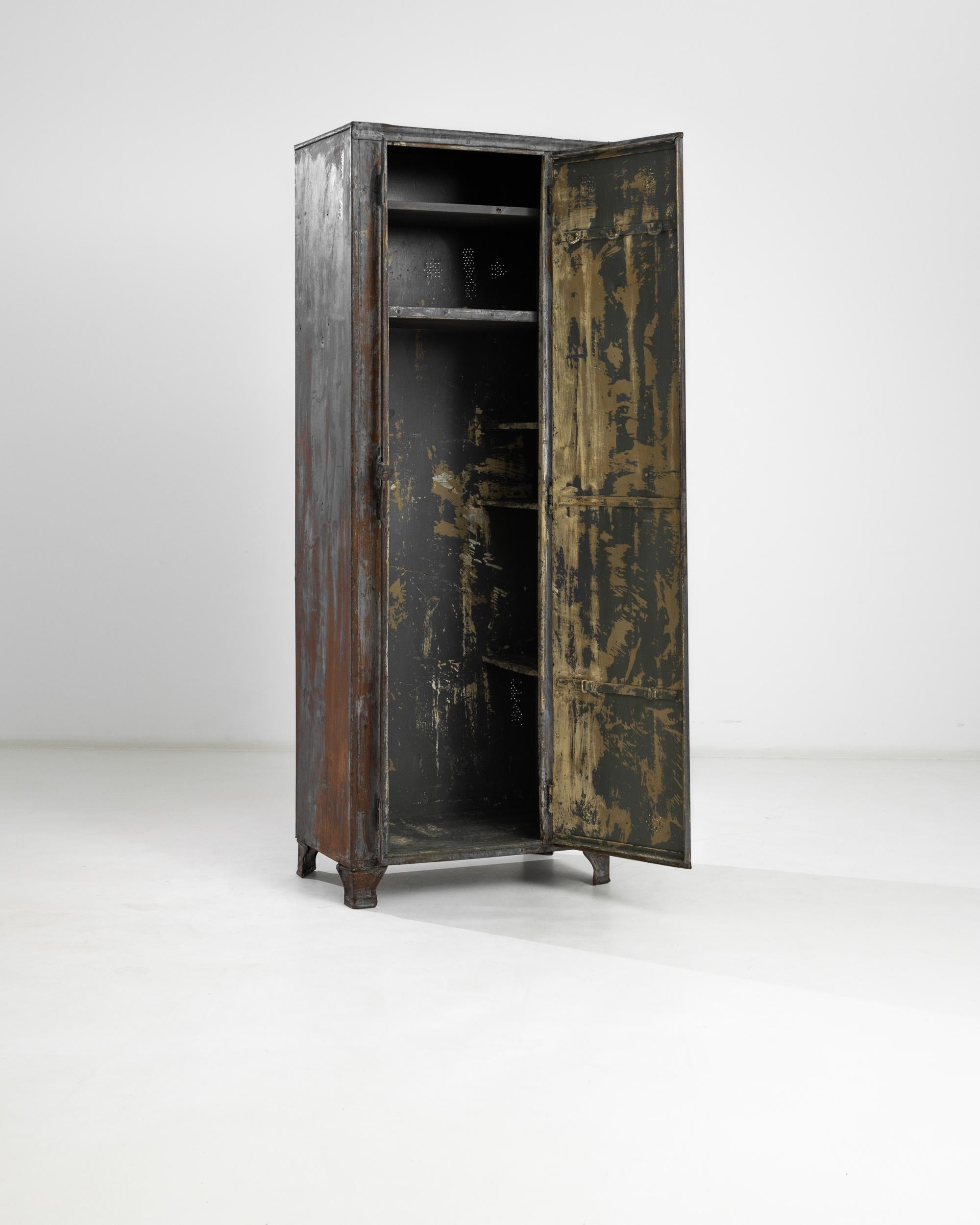 20th Century 1940s French Metal Cabinet For Sale