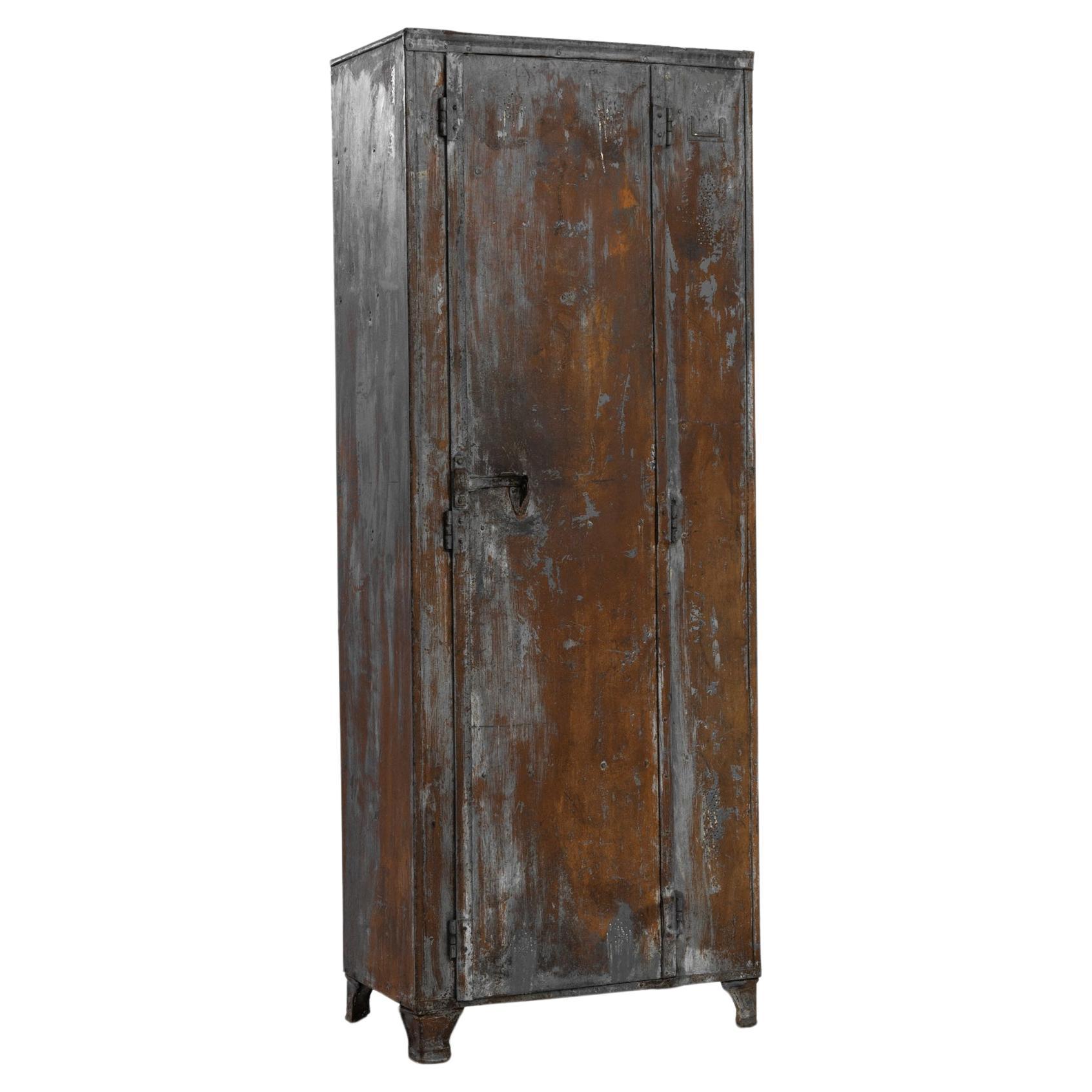 1940s French Metal Cabinet For Sale