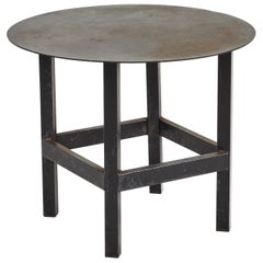 1940s French Metal Industrial Coffee or Side Table