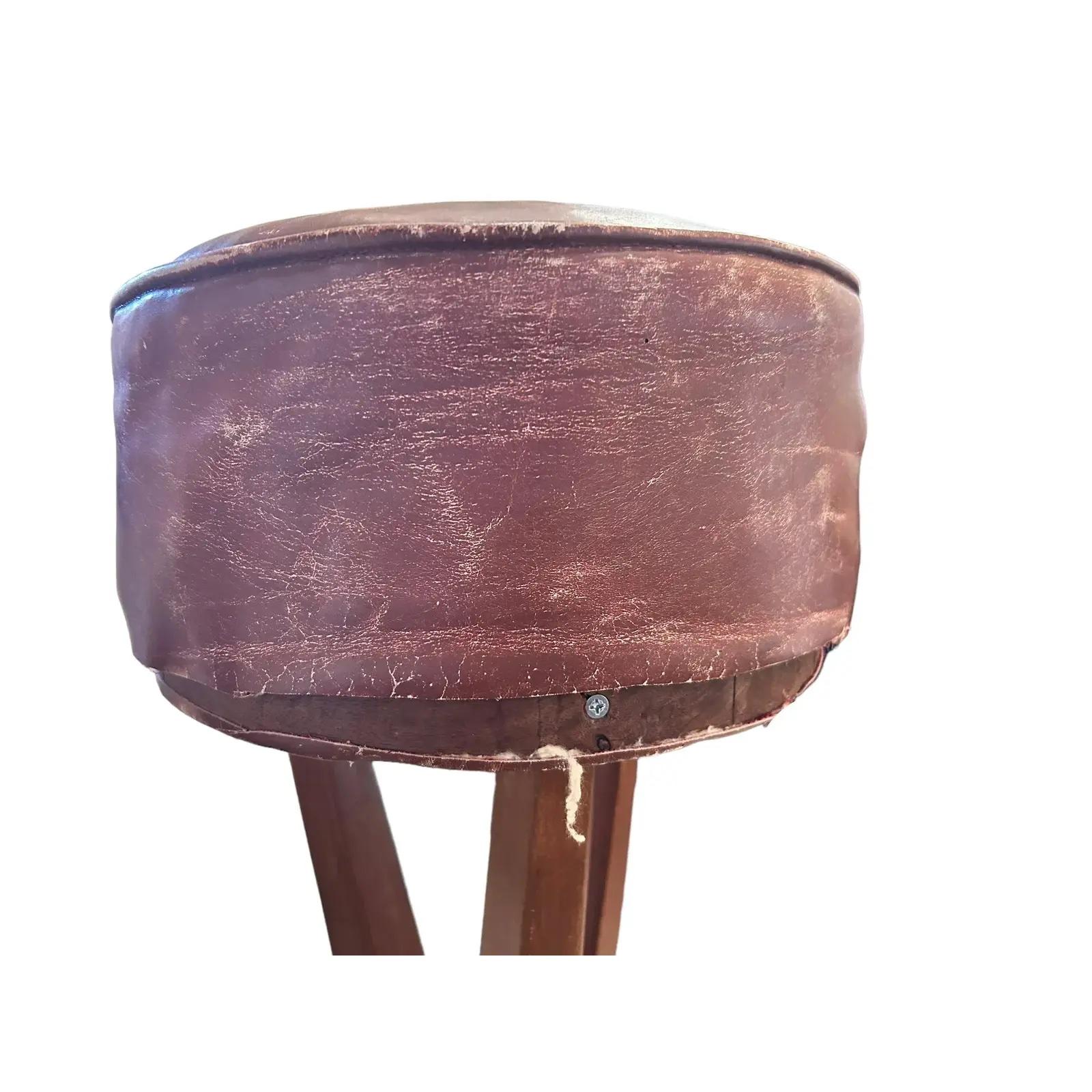 1940s French Mid Century Bar Stools- Set of 3 For Sale 5