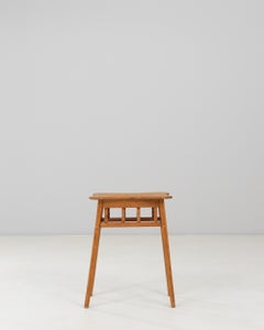 1940s French Mid-Century Modern Wooden Side Table with Openwork Apron