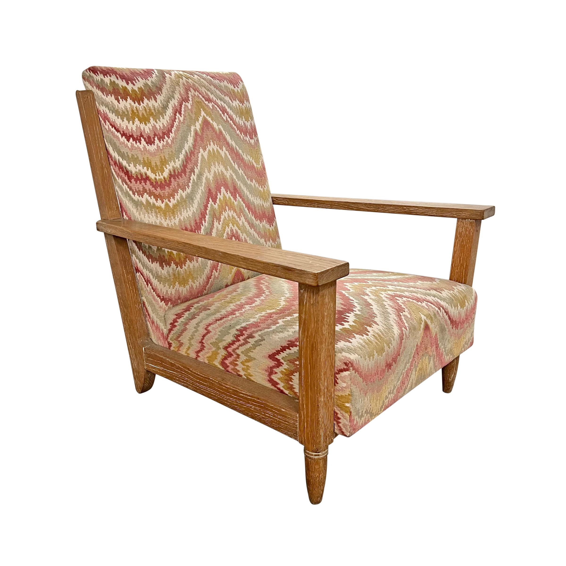 Oak 1940s, French Modernist Armchair
