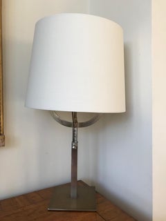 1940s French Modernist Nickel Lamp