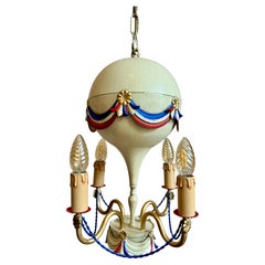 1940s French Montgolfier Balloon Toleware Chandelier