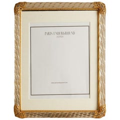 1940s French Murano Glass Frame with Gold Filigree