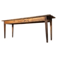 Used 1940's French Narrow Farmhouse Table - Two Plank Top