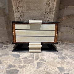 1940s French Neoclassical Dresser Goatskin Bronze