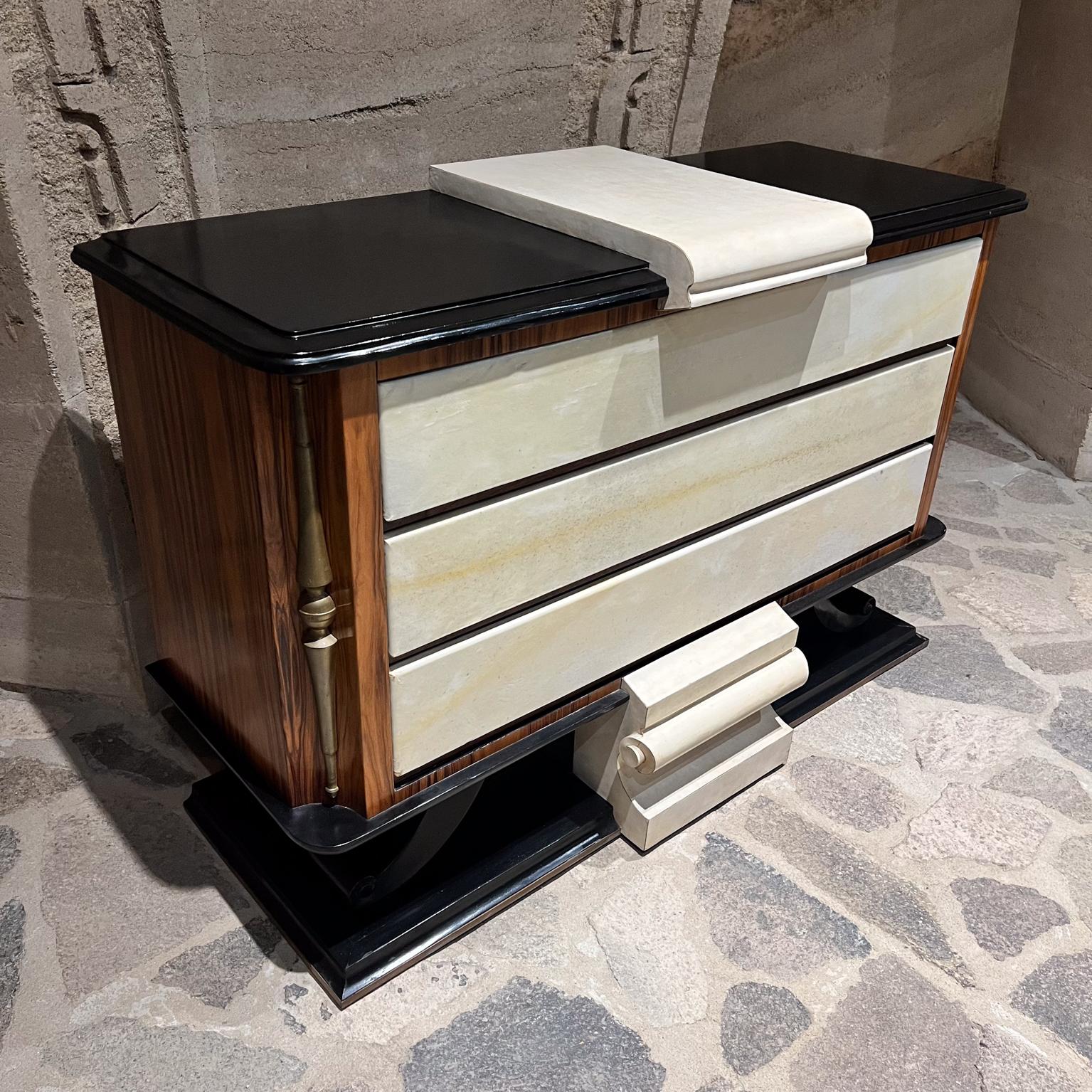 1940s French Neoclassical Dresser Goatskin Bronze For Sale 1