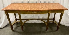 1940s French Neoclassical Style Painted Console with Marble Top