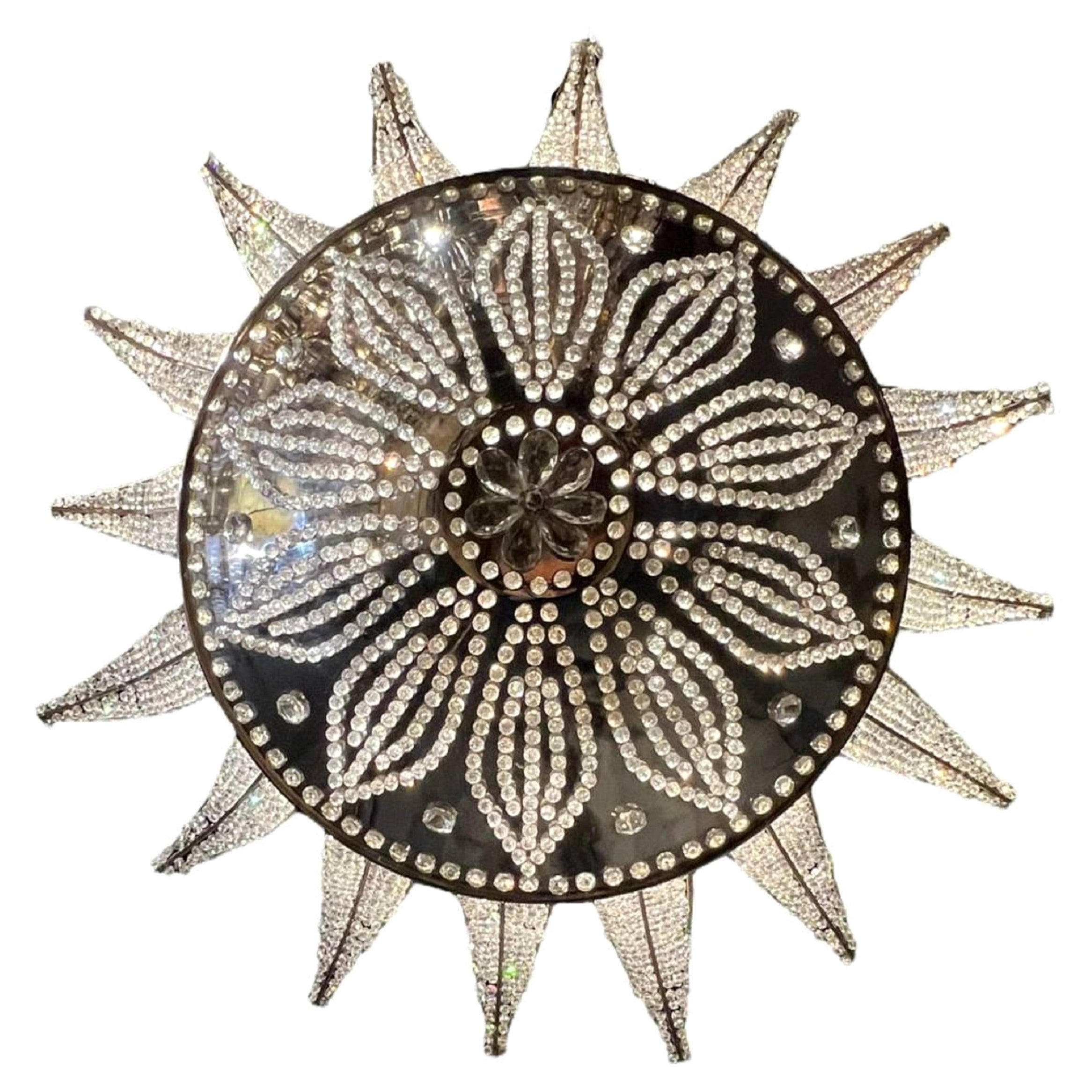 1940’s French Nickel Plated Light Fixture For Sale