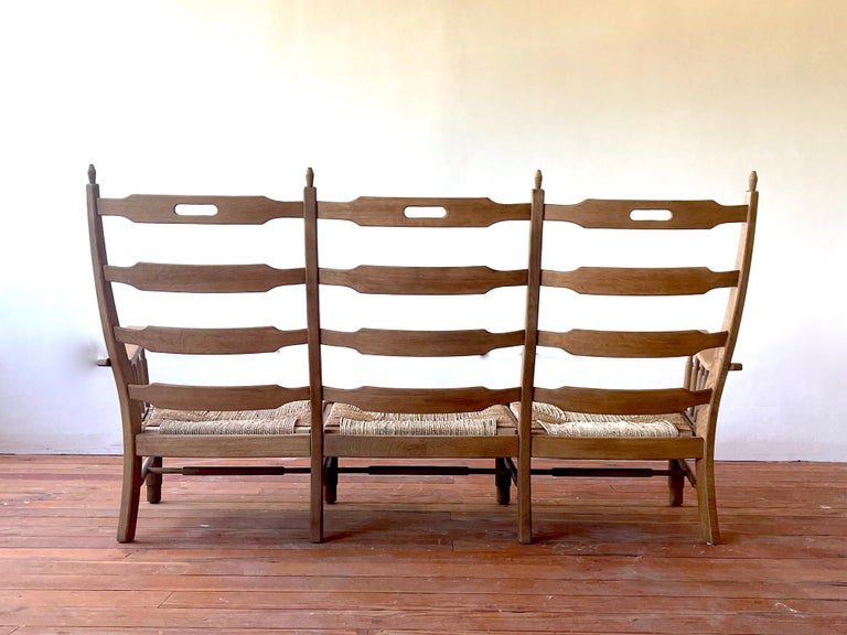 Rush 1940's French Oak Bench For Sale