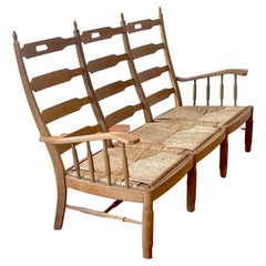 Banc en chêne français des années 1940