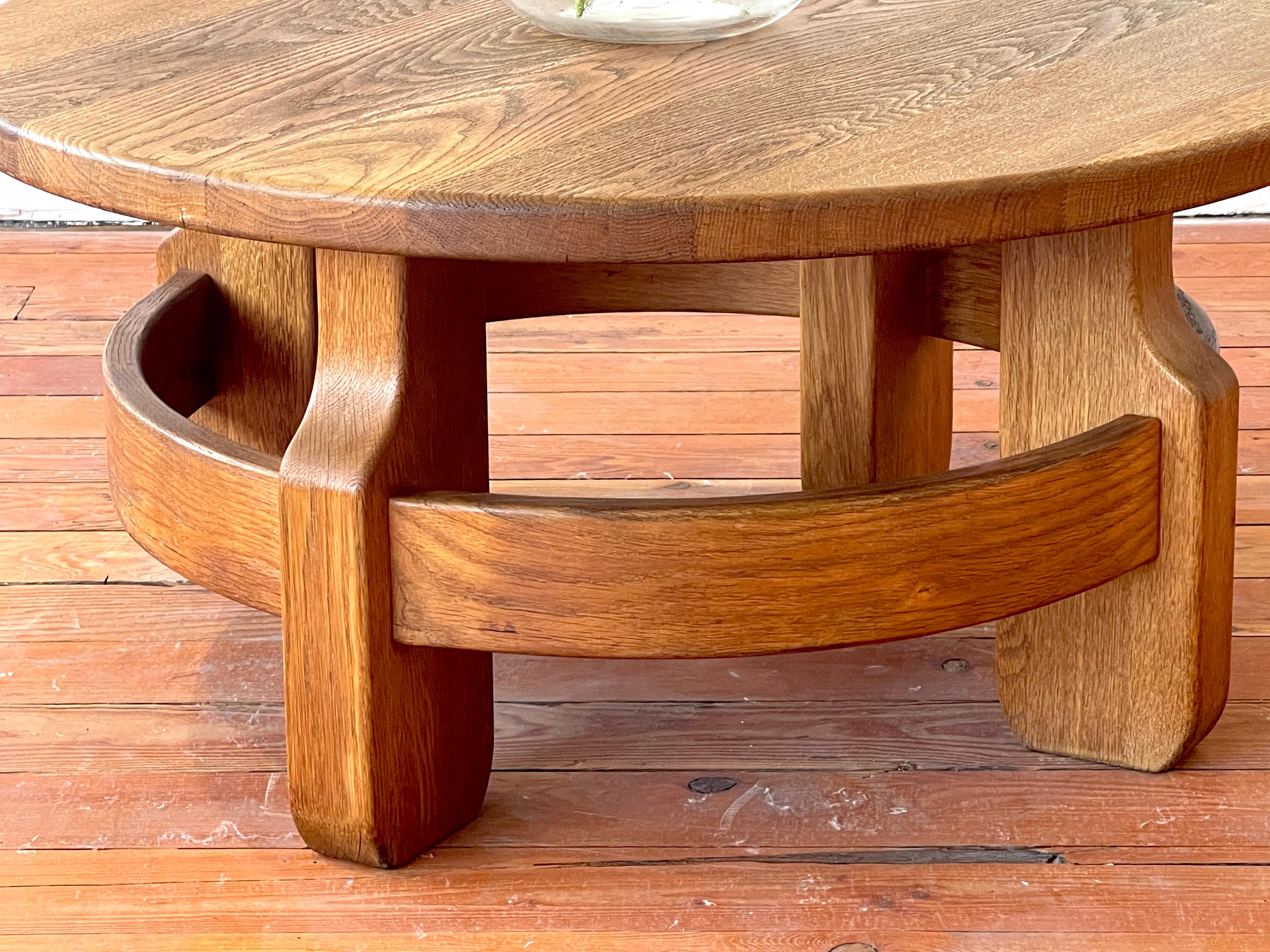 1940's French Oak Coffee Table 1