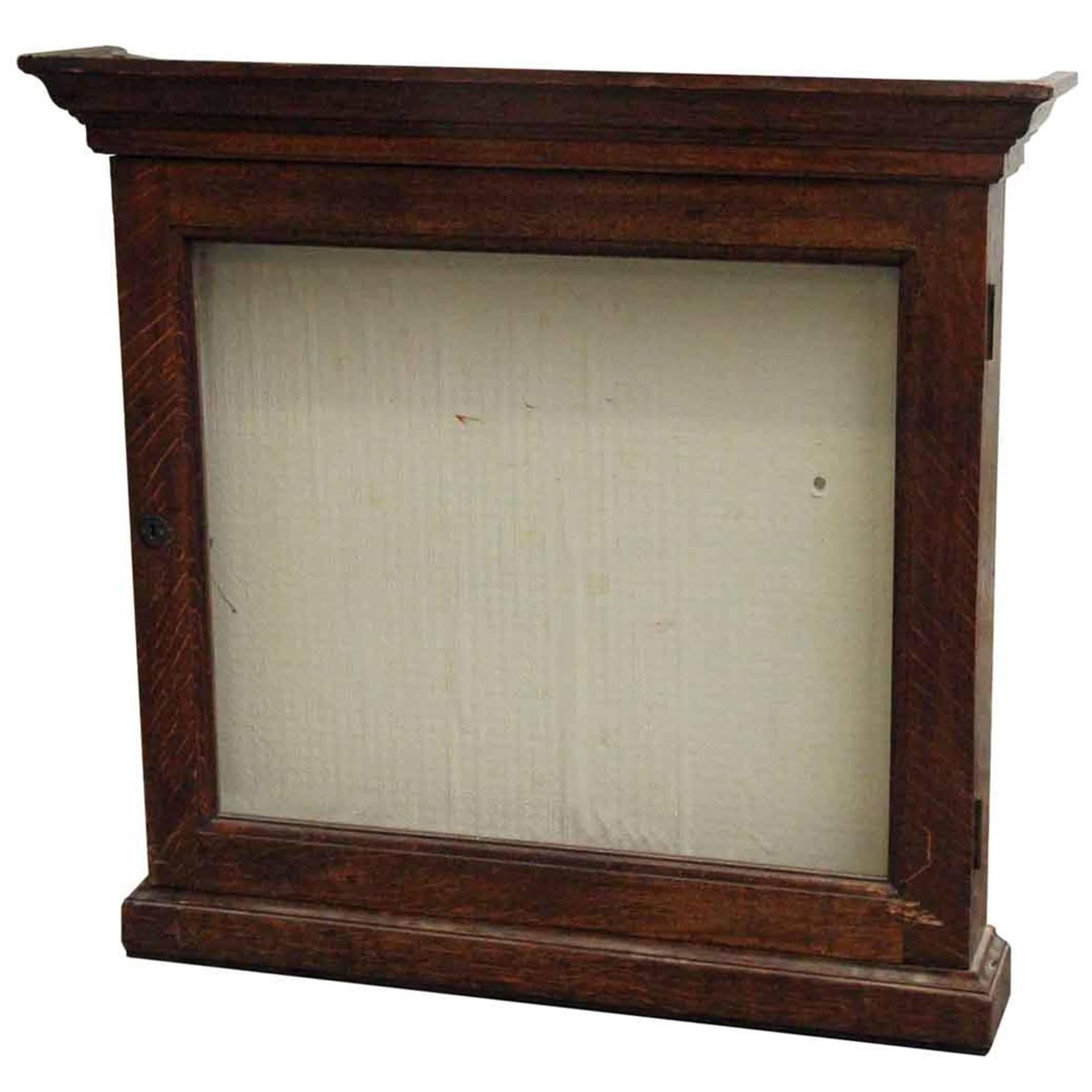 1940s French Oak Display Case with Key