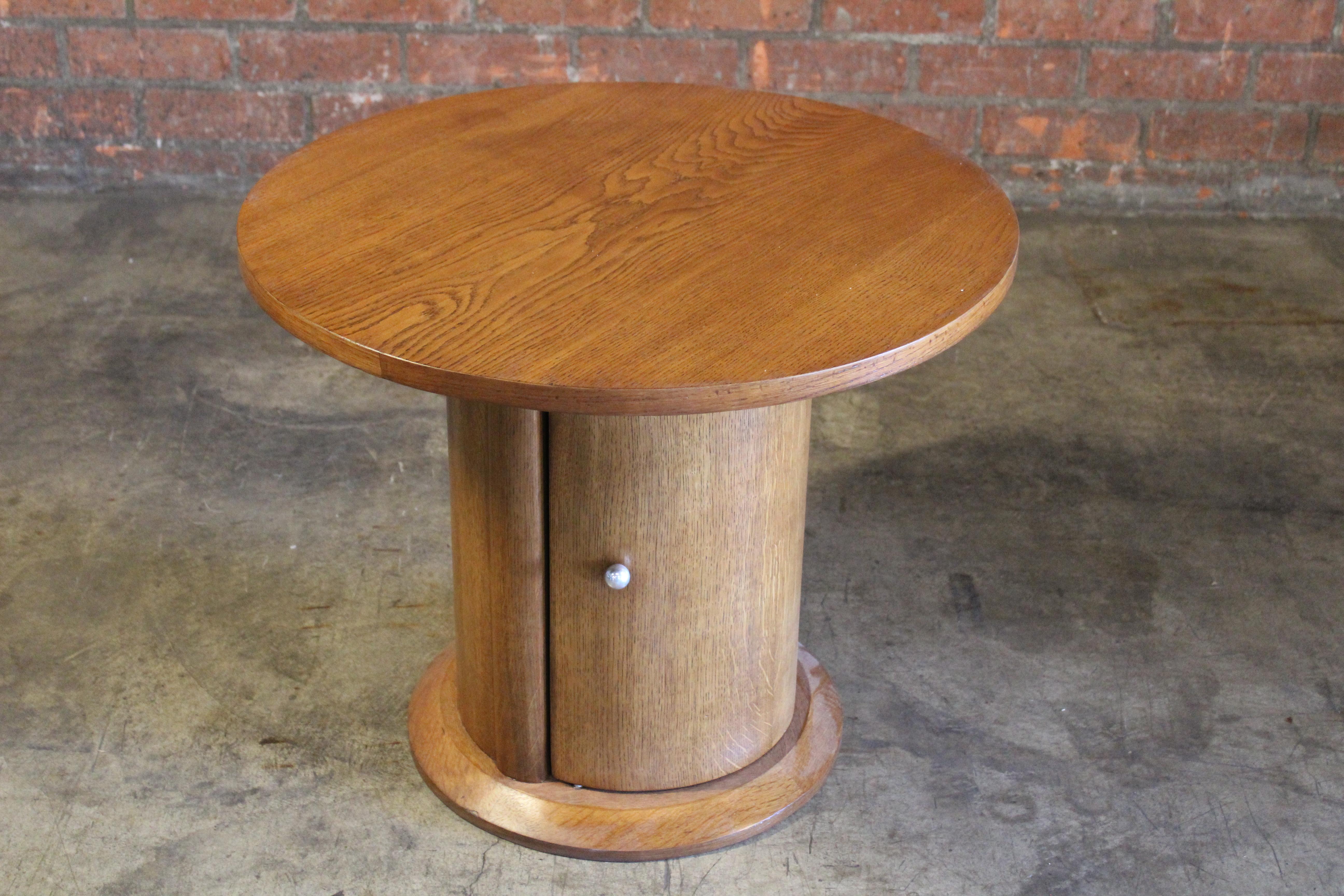1940s, French, Oak Side Table with Storage at 1stDibs