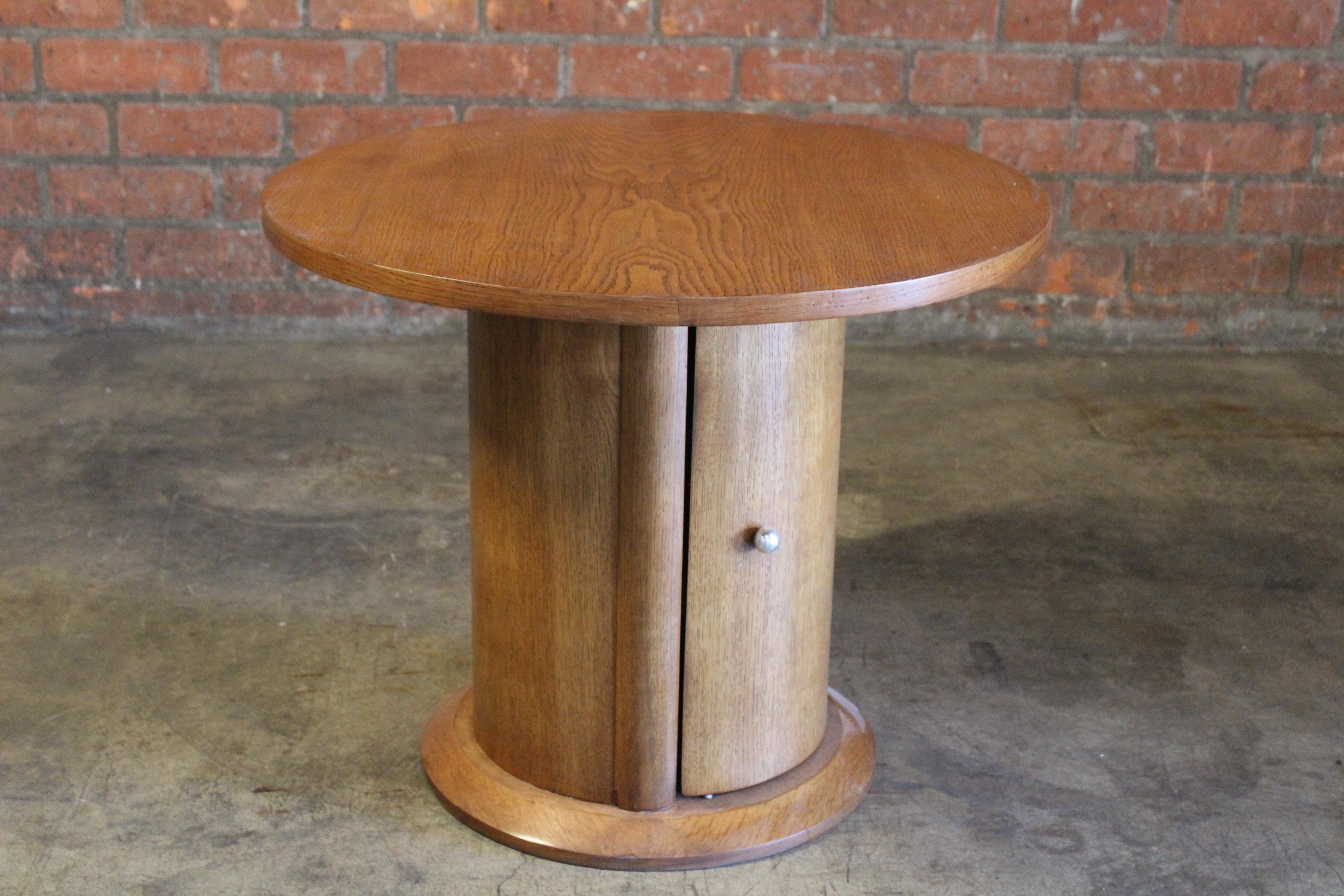 1940s, French, Oak Side Table with Storage at 1stDibs