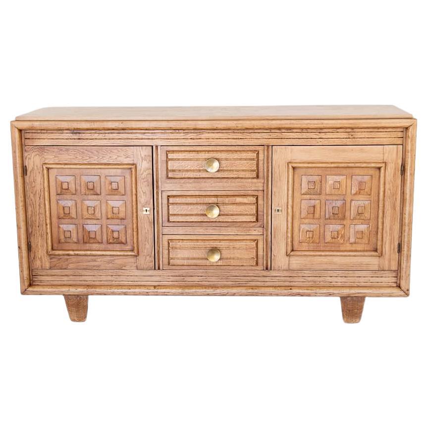 1940's French Oak Sideboard by Charles Dudouyt For Sale