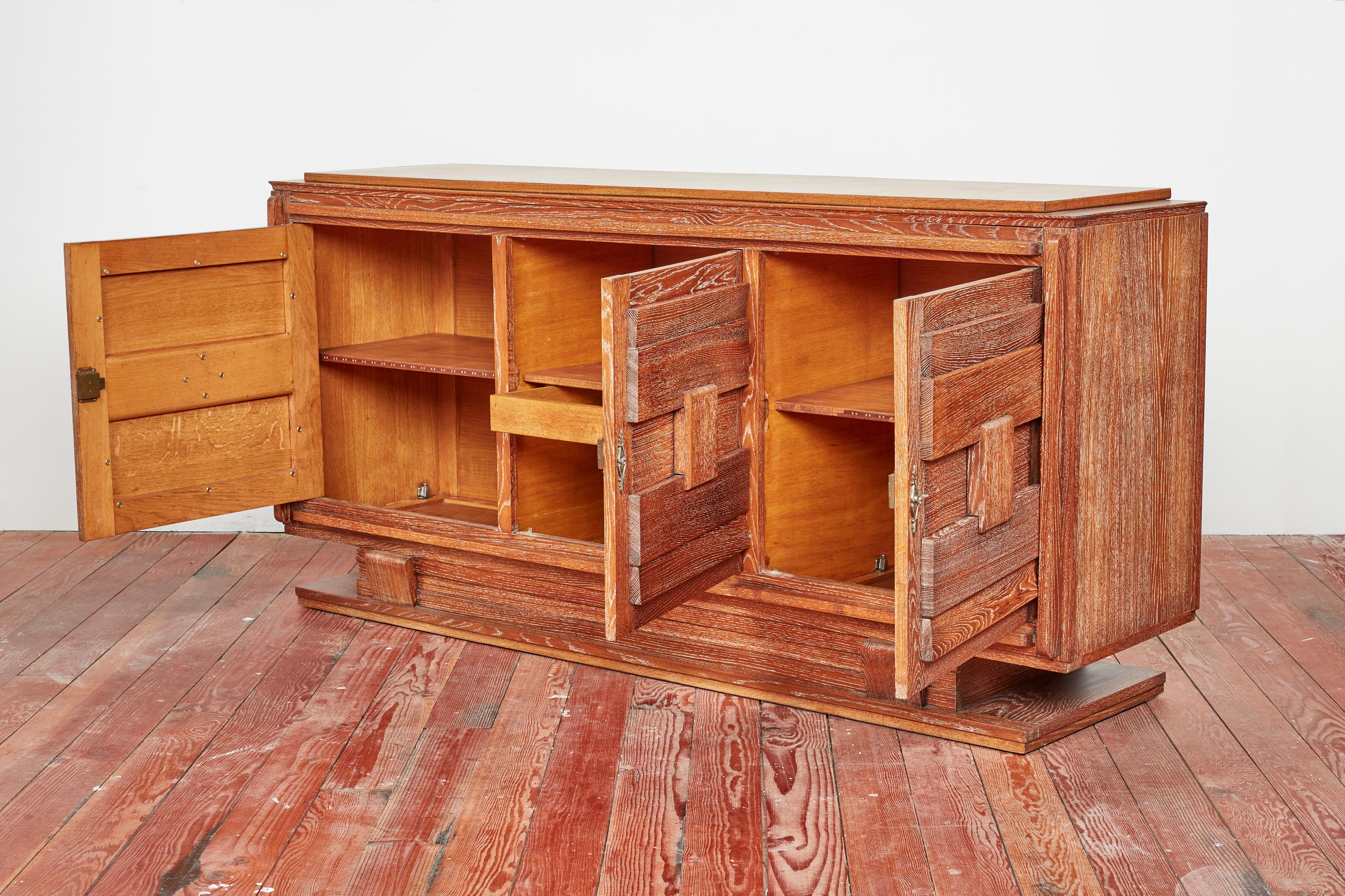 1940s French Oak Sideboard For Sale 1