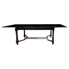1940s French Oak Wood Dining Table