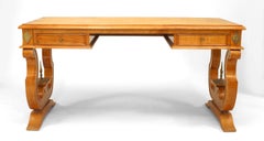 French Andre Arbus Ormolu Maple Writing Desk