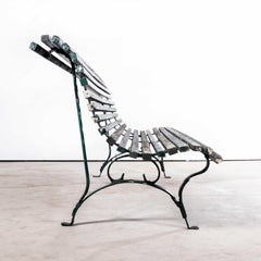 1940's French Outdoor - Garden Slatted Bench