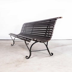 1940's French Outdoor - Garden Slatted Bench - Scroll Feet