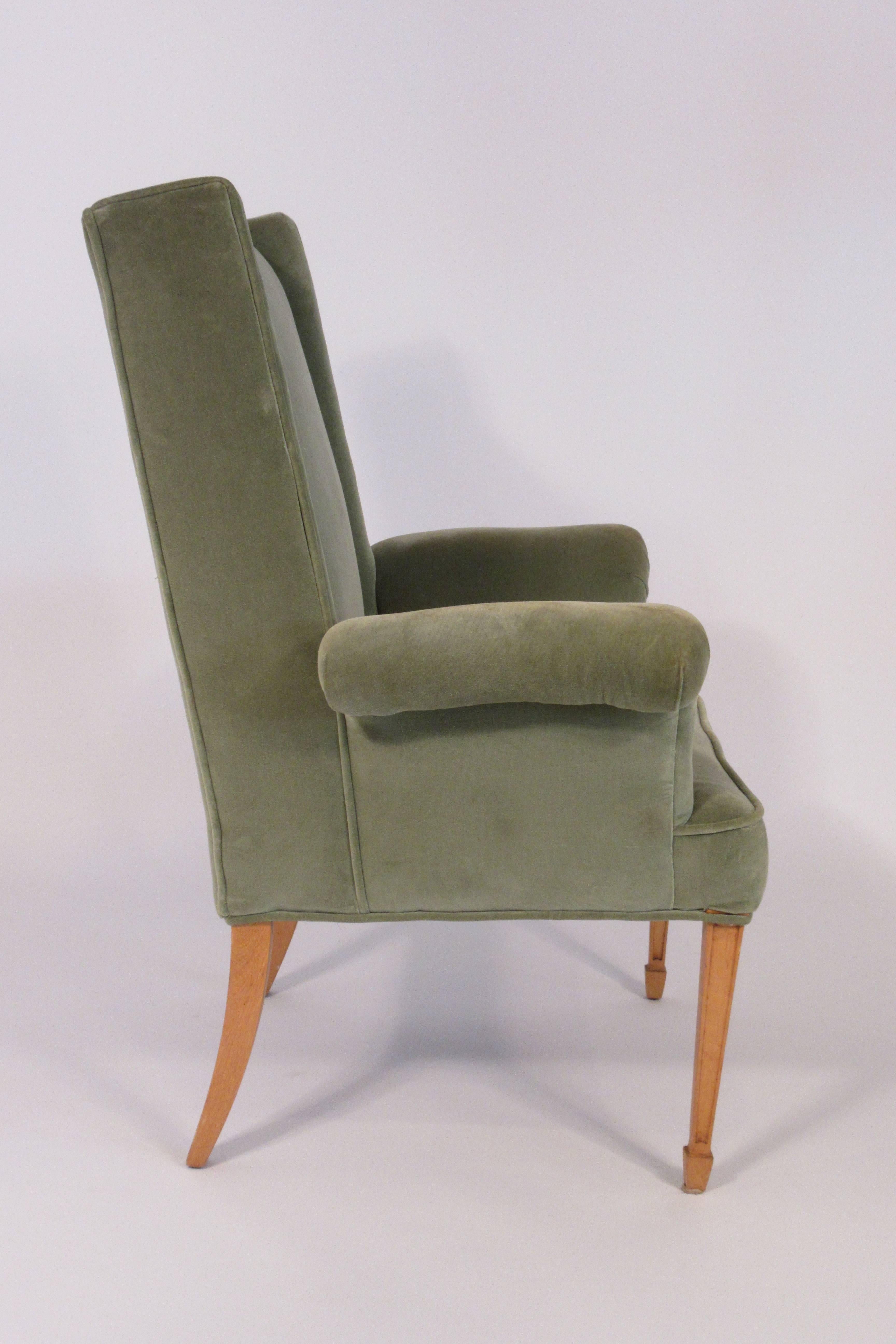 1940s French Oversized Wingback Chair In Fair Condition In Tarrytown, NY