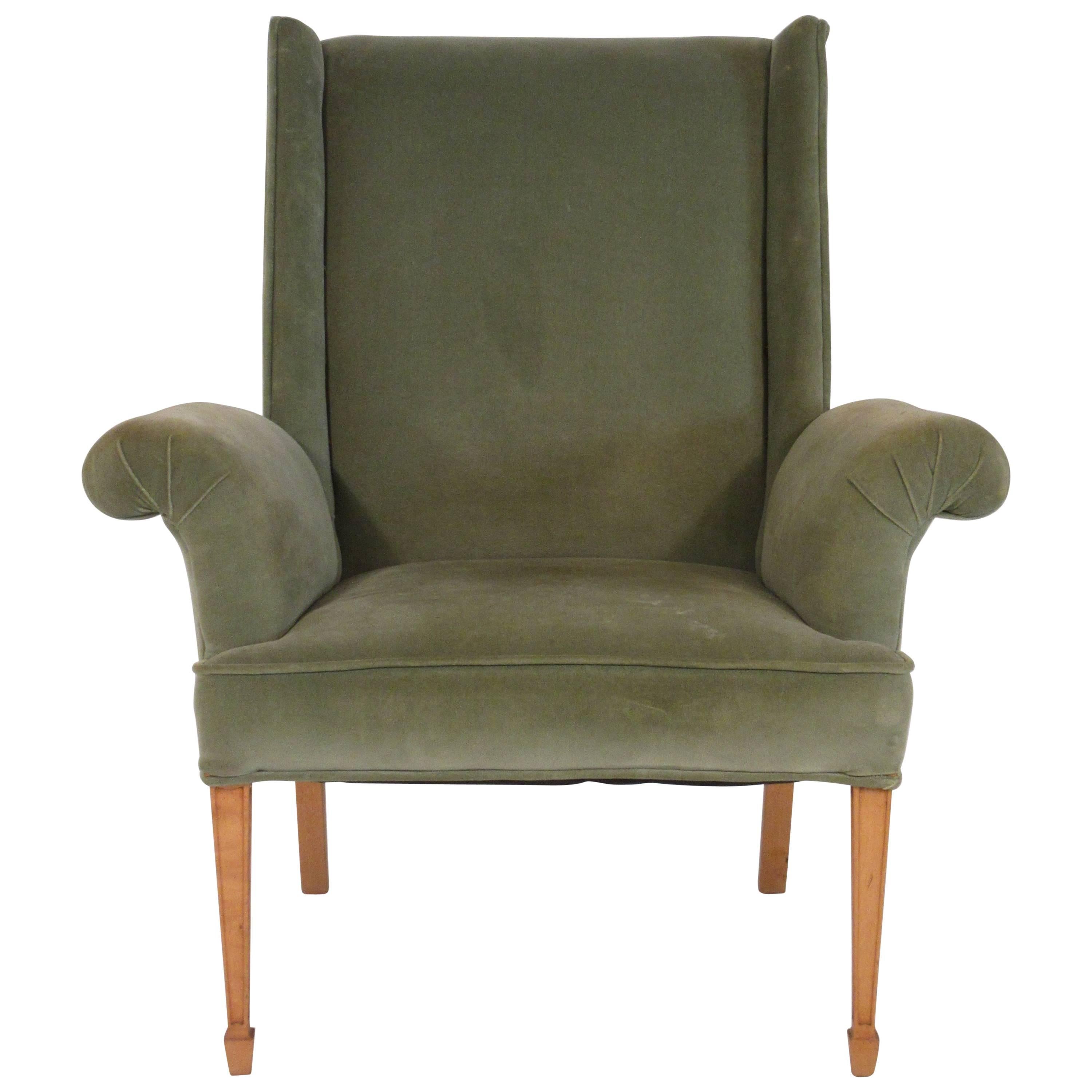 1940s French Oversized Wingback Chair