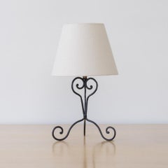 1940s French Painted Iron Scroll Lamp
