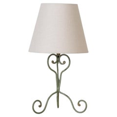 Lampada a volute in ferro verniciato francese degli anni '40