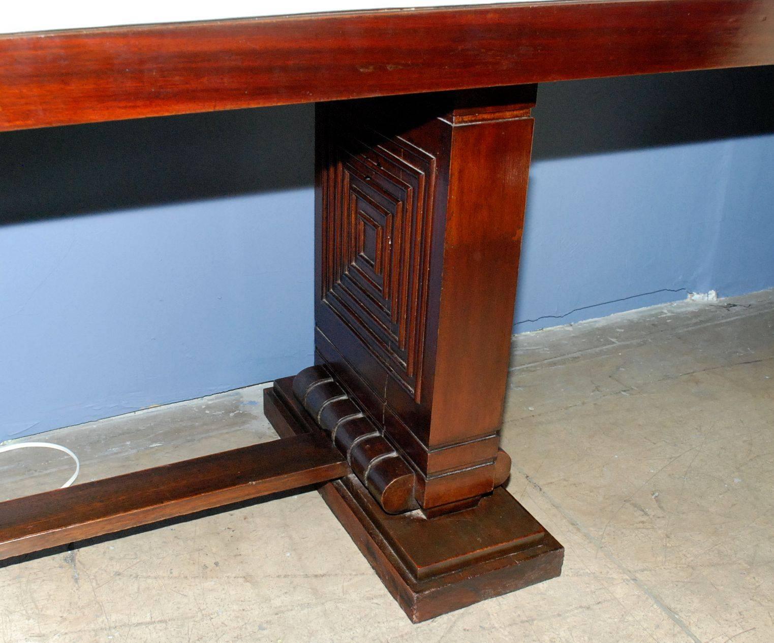 1940s French Parchment Console Table In Good Condition In Cathedral City, CA