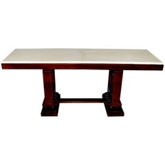 1940s French Parchment Console Table