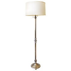 1940s French Patinated Silver Plated  Floor Lamp    