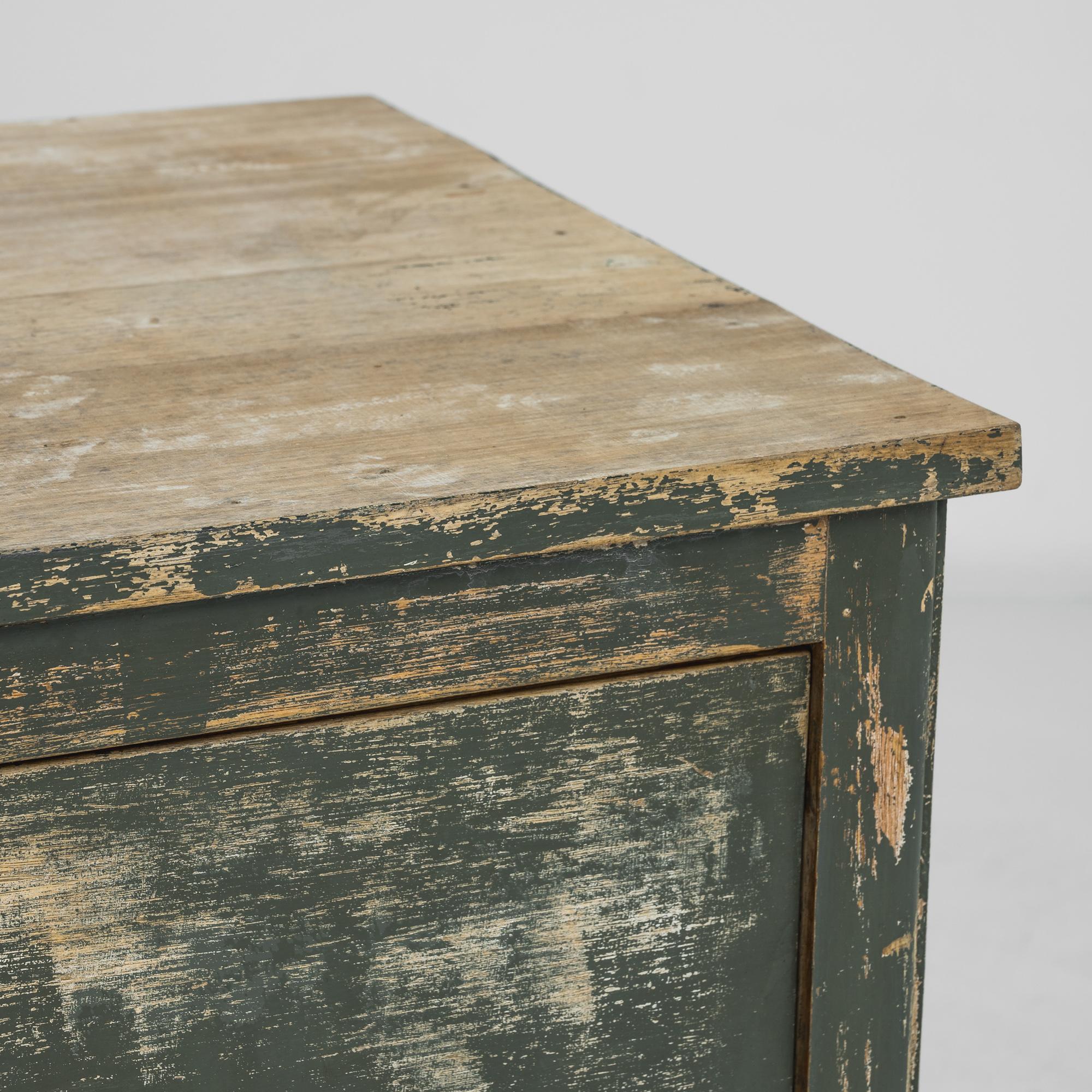1940s French Patinated Wooden Chest of Drawers 1