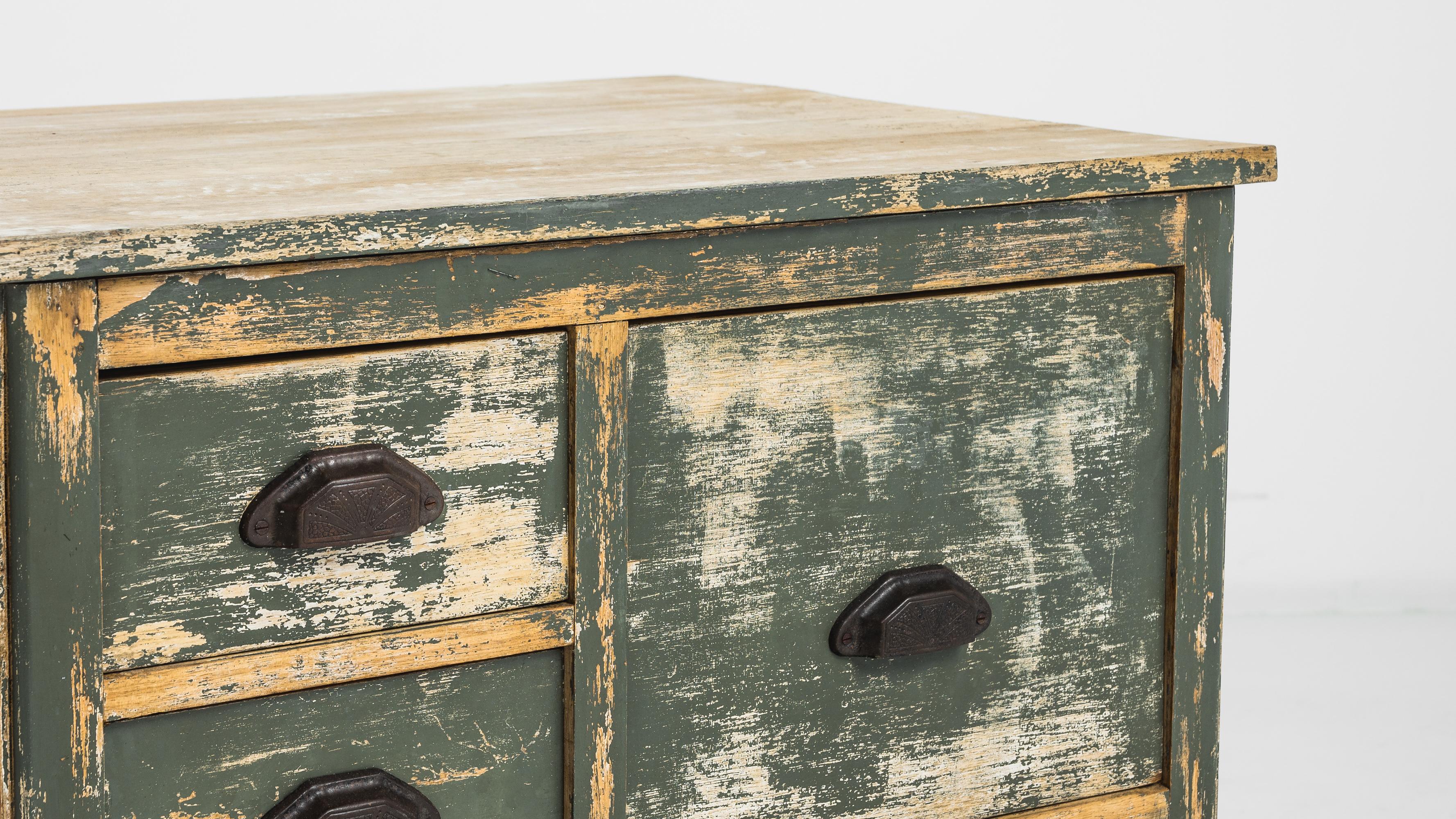 1940s French Patinated Wooden Chest of Drawers 3