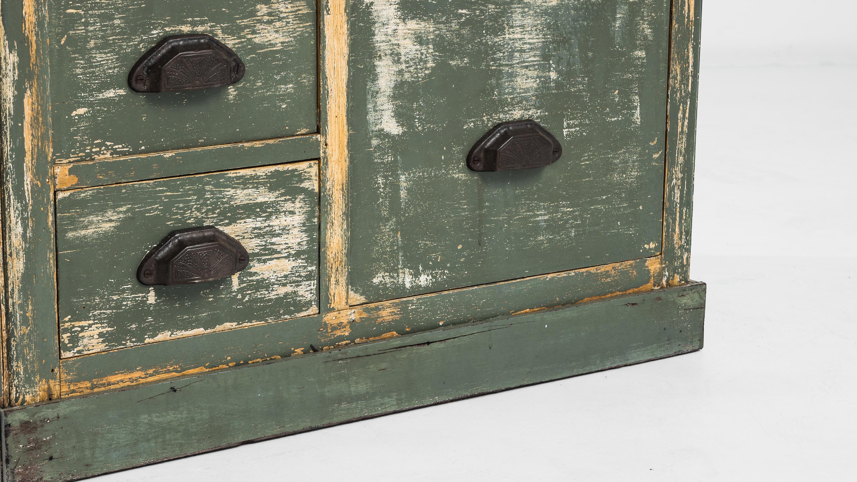 1940s French Patinated Wooden Chest of Drawers 4
