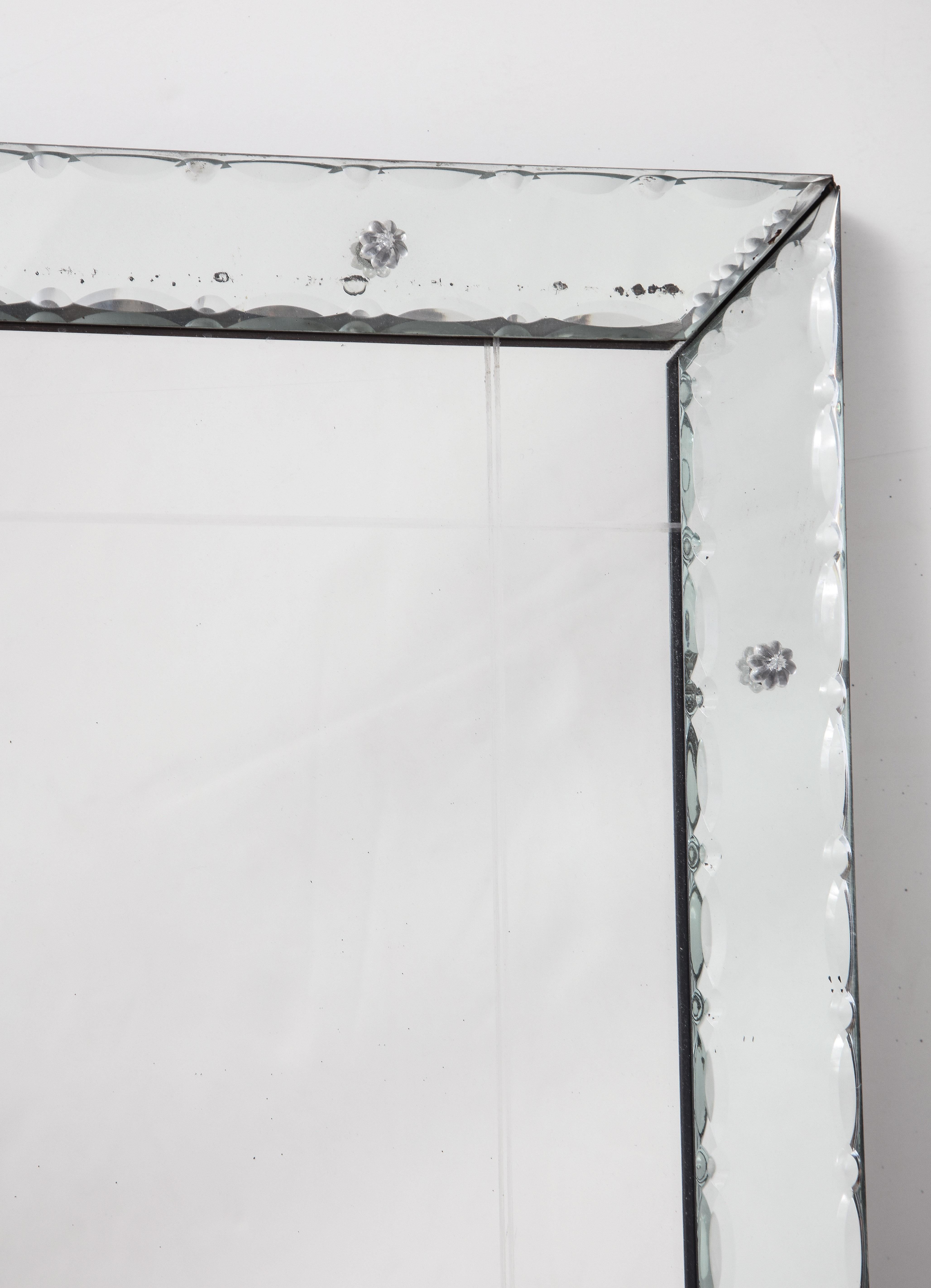 1940s French Full Length Pie Crust Mirror 1