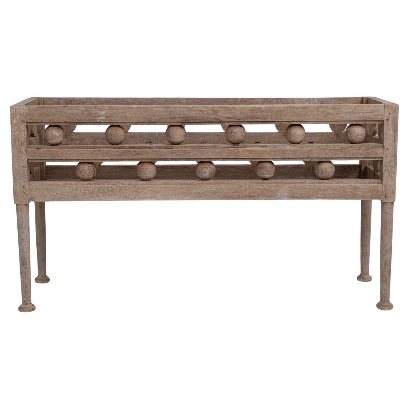 Fioriera in legno di Oak Oak, anni '40, di origine provinciale francese, tornita a bobina