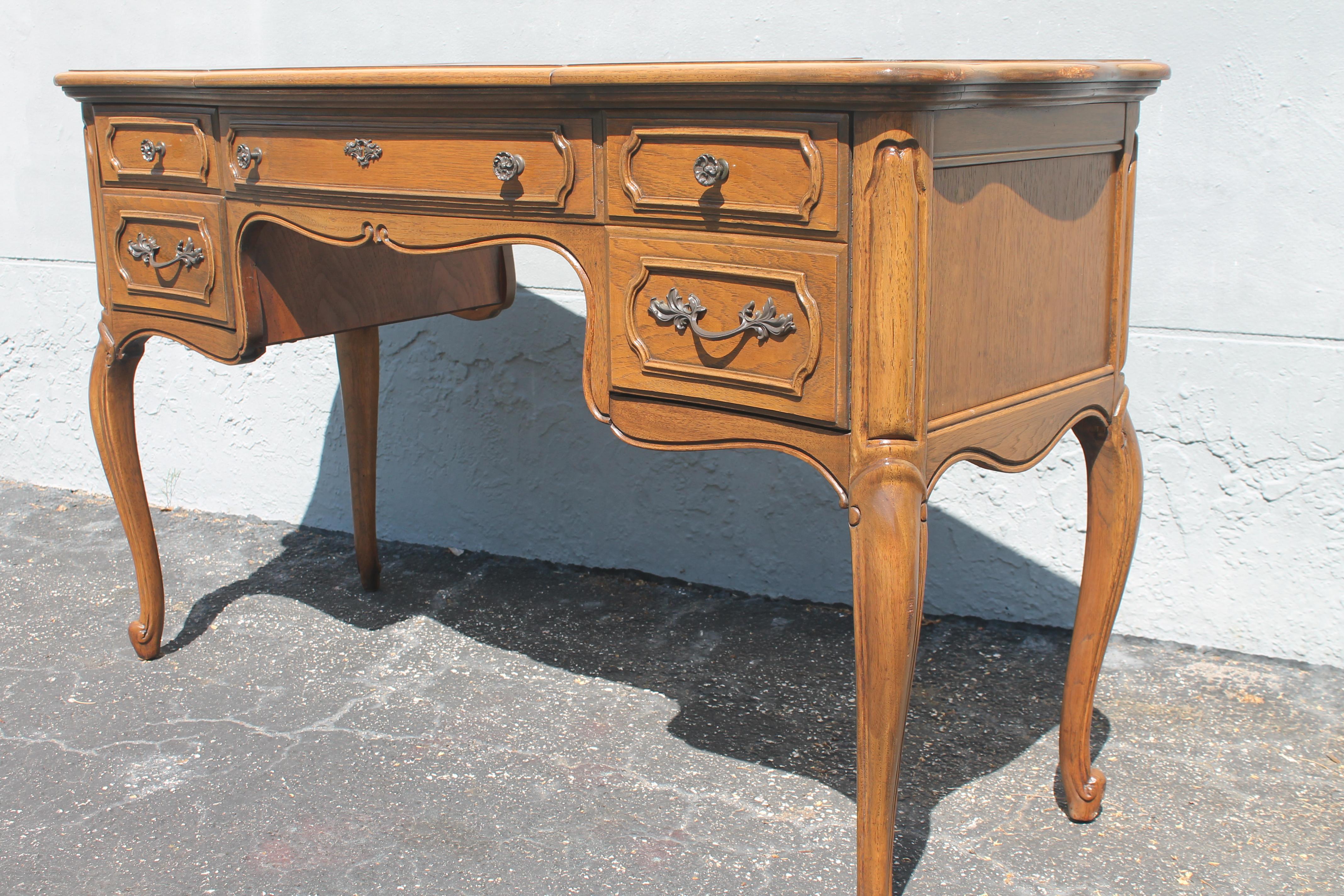 Wood 1940's French Provincial Narrow Ladies Vanity by Thomasville For Sale