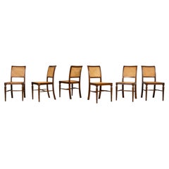 1940s French Provincial Walnut & Cane Dining Chairs, Set of 6