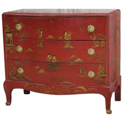 1940s French Red Lacquer Commode 1940s French Red Lacquer Commode