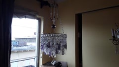 1940s French Regency Cut Amethyst & Clear Loaded with Crystal Tiered Chandelier