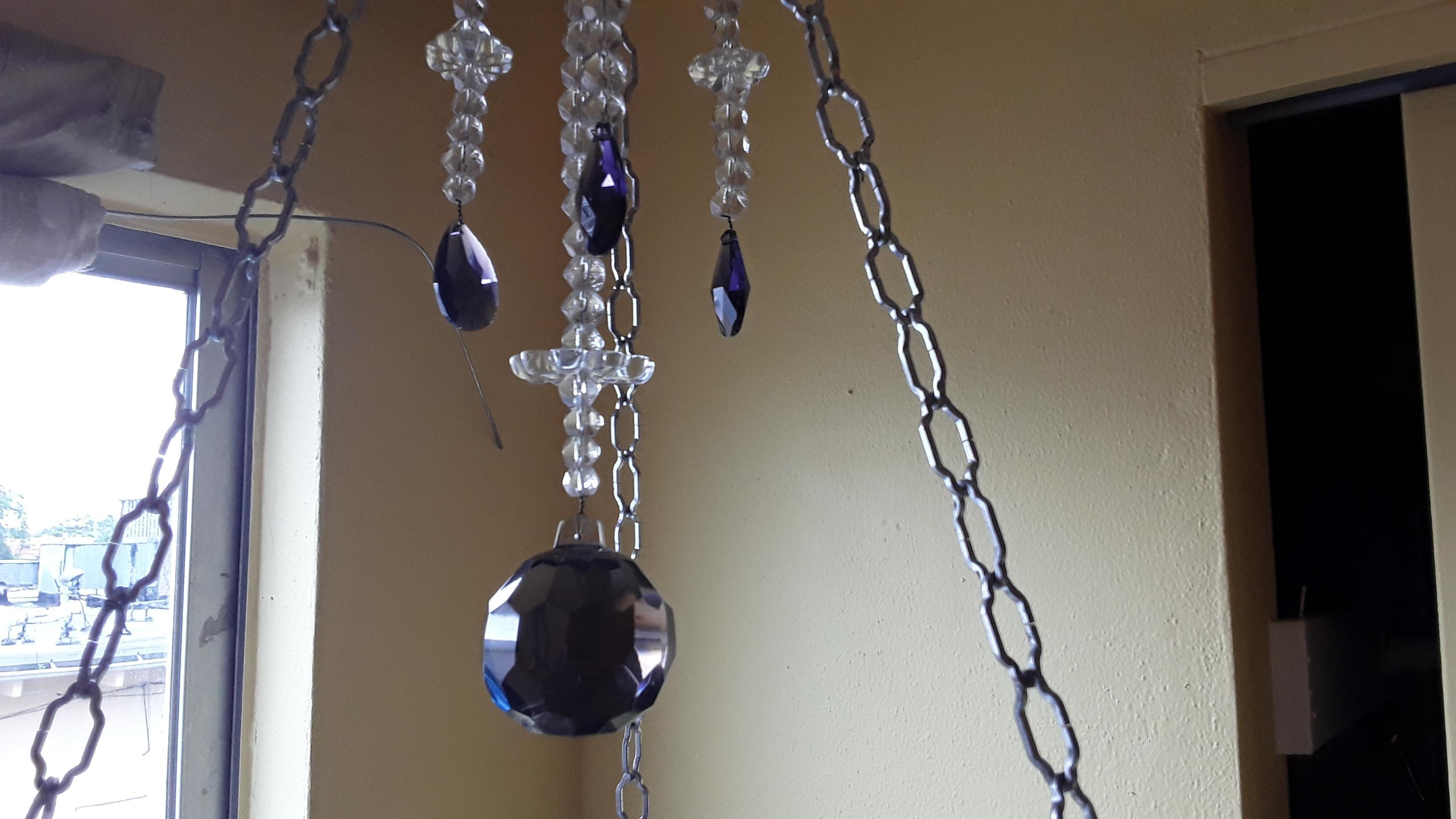 1940s French Regency Cut Amethyst & Clear Loaded with Crystal Tiered Chandelier In Good Condition For Sale In Opa Locka, FL