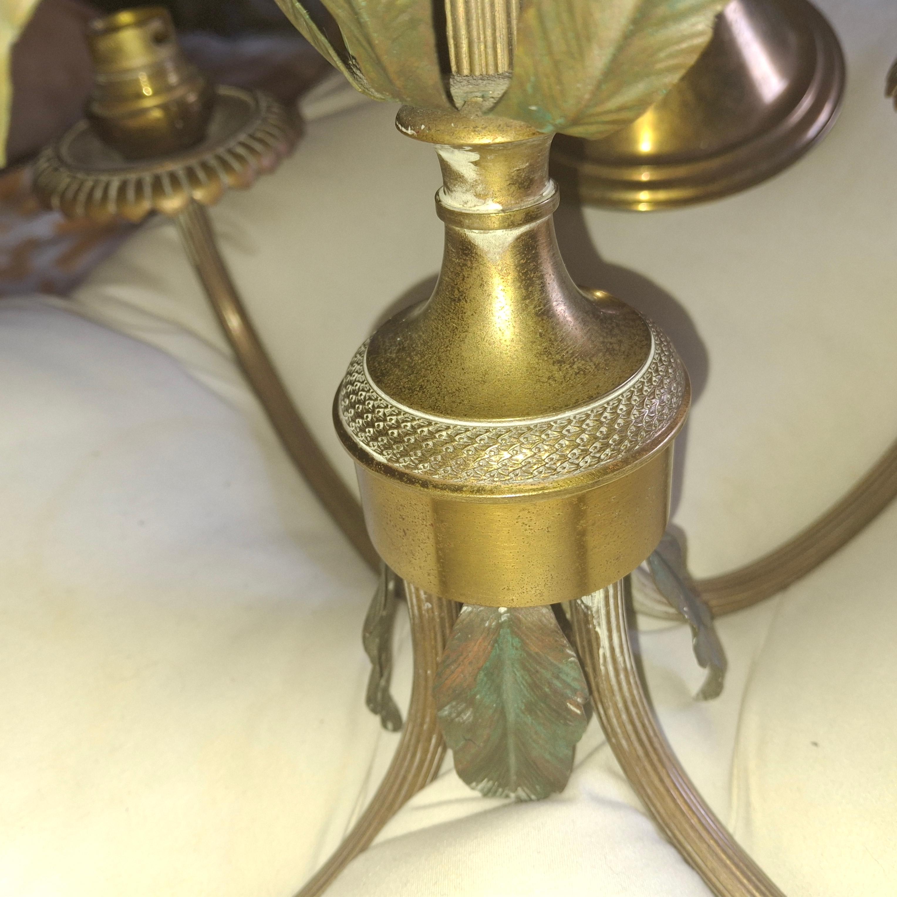 Lampadario ananas della Reggenza francese del 1940 in bronzo dorato e patinato Maison Charles in vendita 2