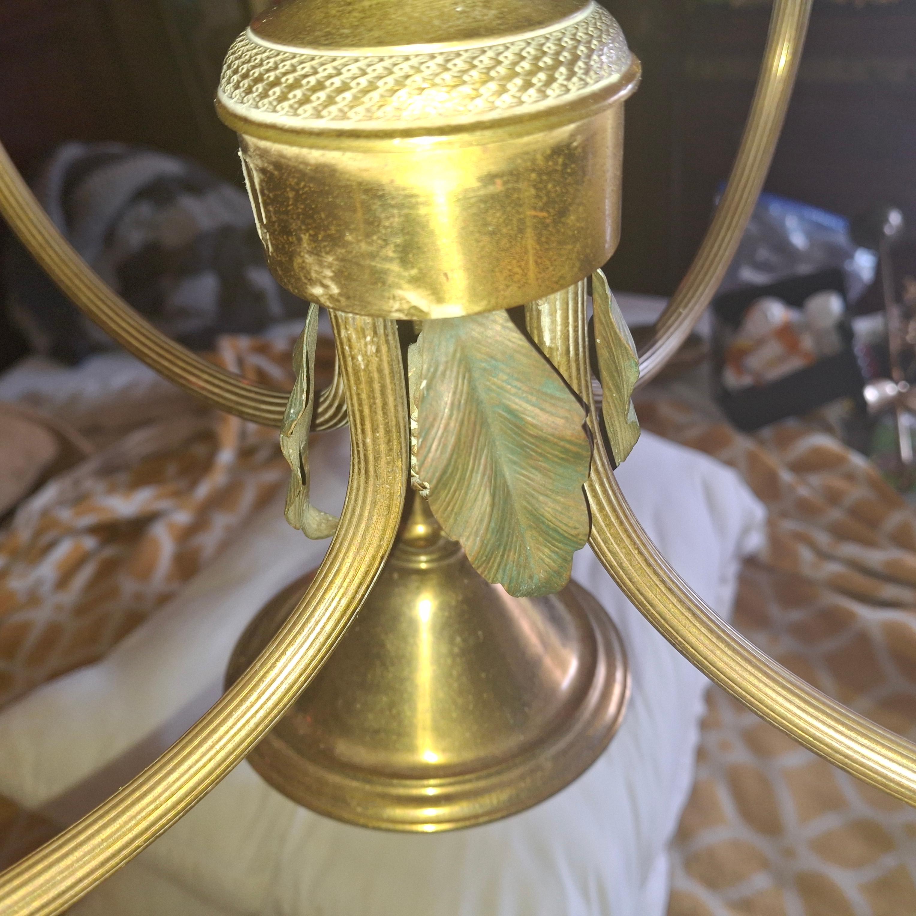 Lampadario ananas della Reggenza francese del 1940 in bronzo dorato e patinato Maison Charles In condizioni buone in vendita a Opa Locka, FL
